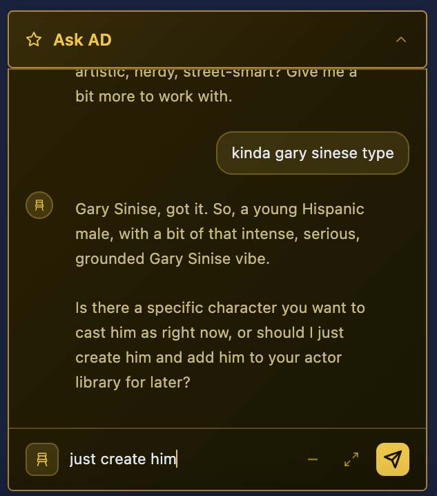 AD conversation — casting